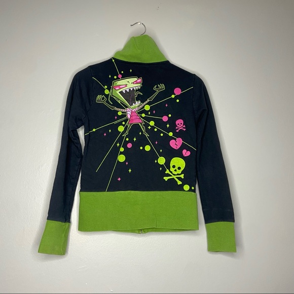 Y2K Mighty Fine Invader Zim Galactic Conquest Zip Up Track Jacket BB - Picture 2 of 6